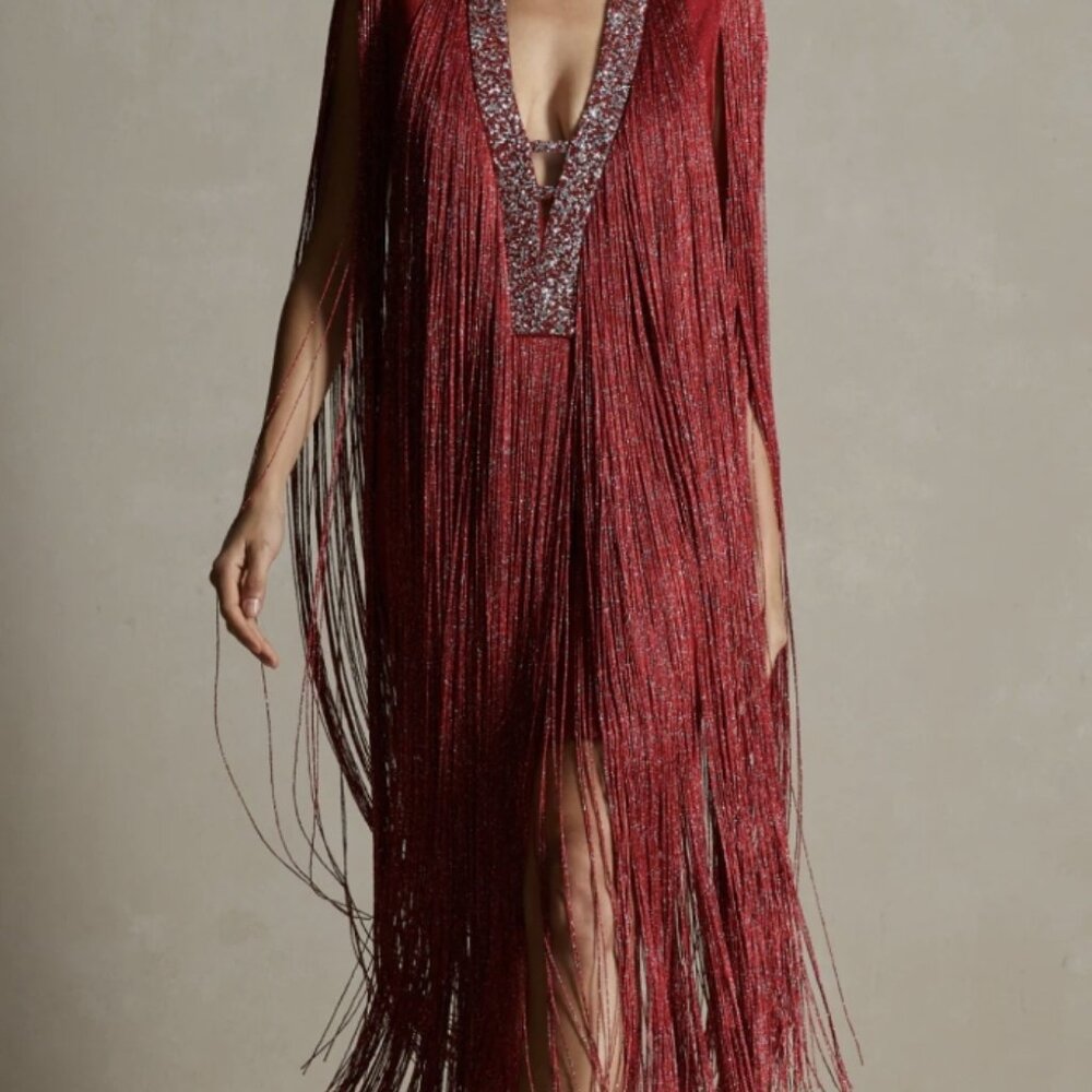 FRINGE BANDAGE DRESS